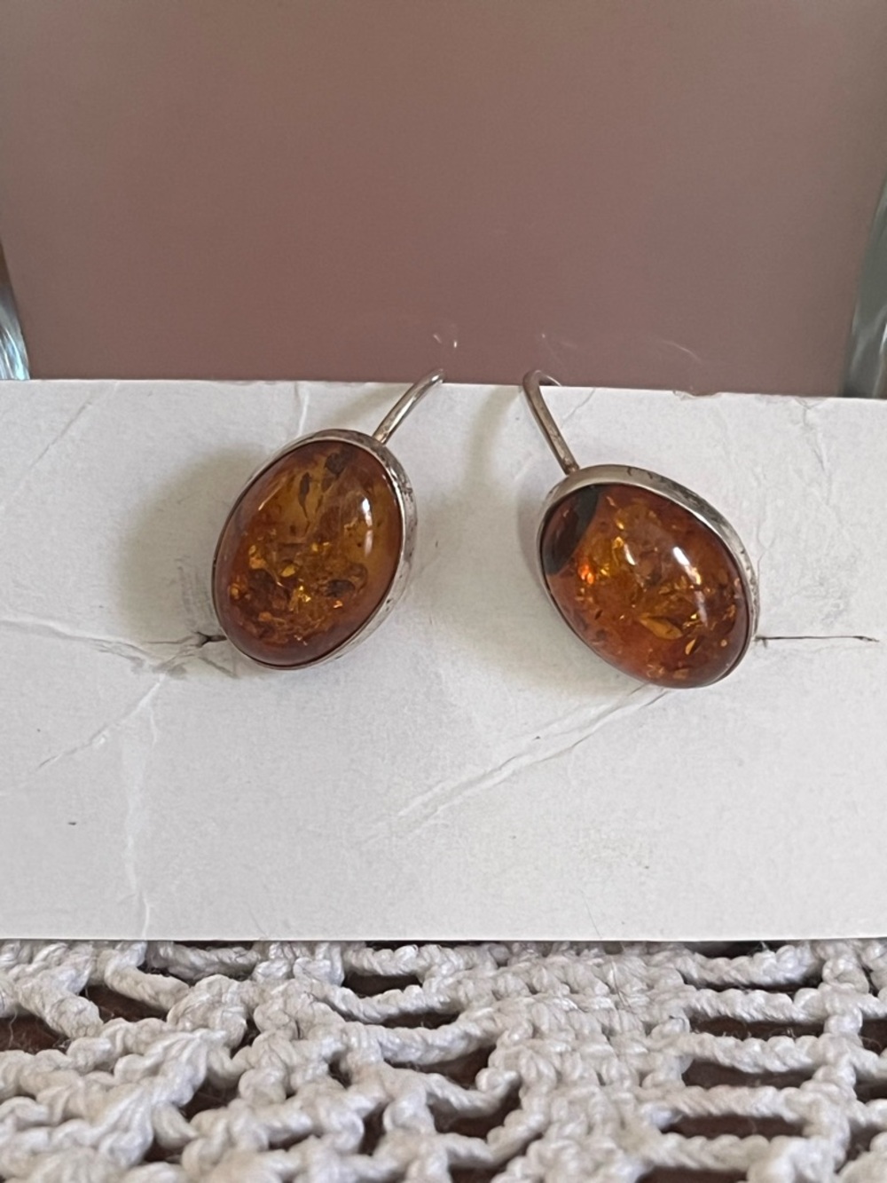 Amber Oval Earrings